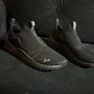 PUMA Pacer Future Black Slip Ons Soft Foam Sneakers